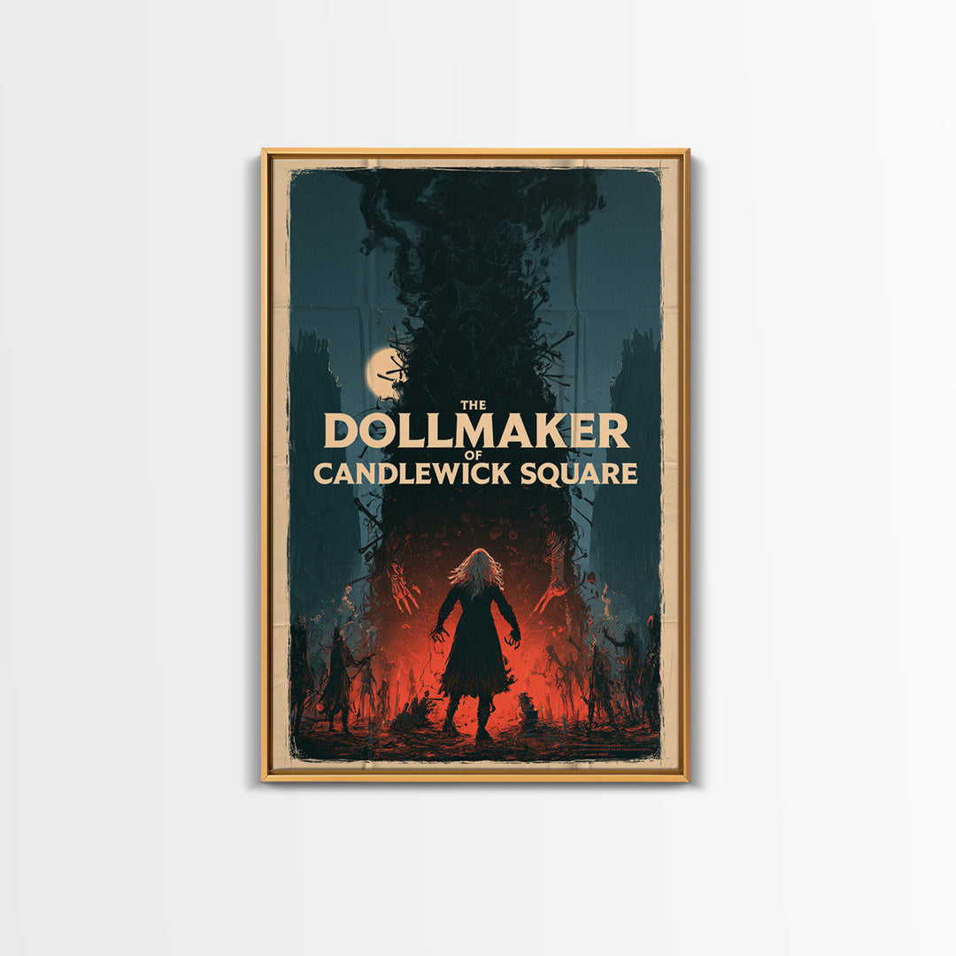 The Dollmaker Of Candlewick Square, English Language Horror Movie Poster, Giallo Horror Art, Classic Monster Poster, Canvas Print