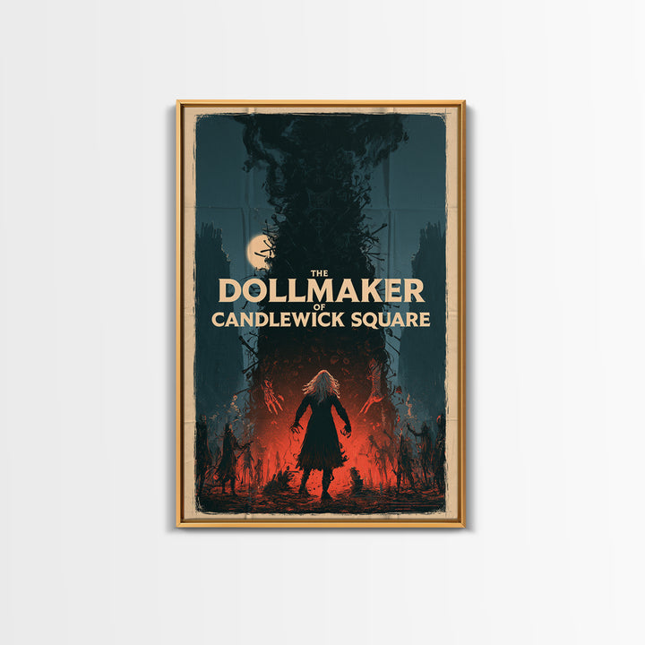 The Dollmaker Of Candlewick Square, English Language Horror Movie Poster, Giallo Horror Art, Classic Monster Poster, Canvas Print