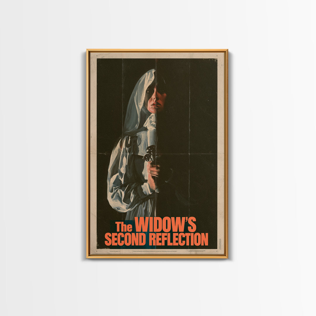 The Widow'S Second Reflection, English Language Horror Movie Poster, 1970s Horror Art, Classic Monster Poster, Canvas Print