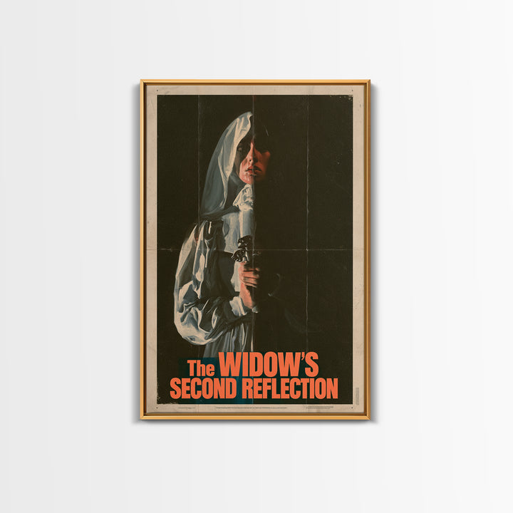The Widow'S Second Reflection, English Language Horror Movie Poster, 1970s Horror Art, Classic Monster Poster, Canvas Print