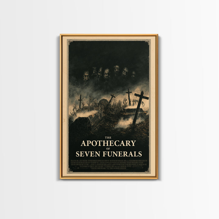 The Apothecary Of Seven Funerals, English Language Horror Movie Poster, Dark Romantic Horror Art, Retro Horror Movie Art, Canvas Print