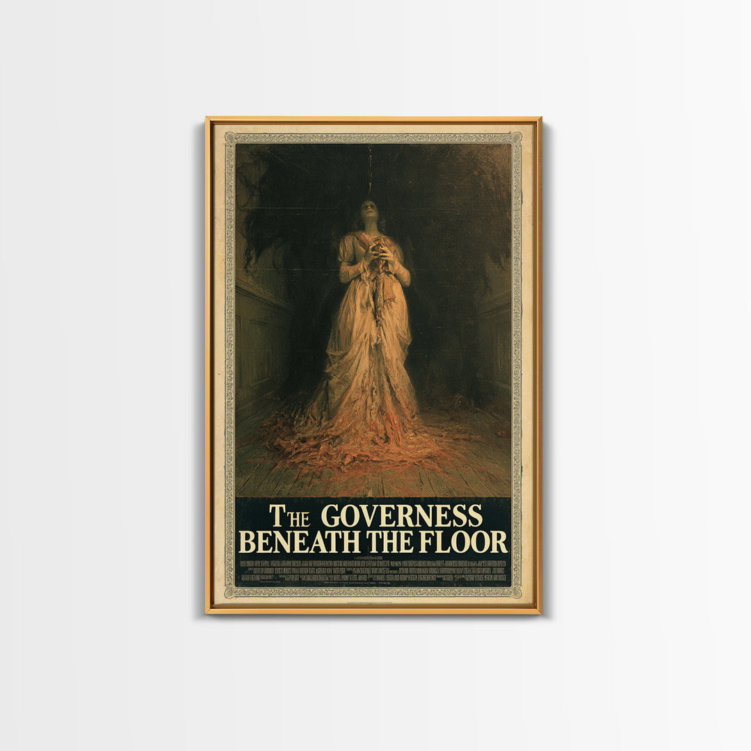 The Governess Beneath The Floor, English Language Horror Movie Poster, Gothic Nightmare Art, Classic Monster Poster, Horror Wall Decor