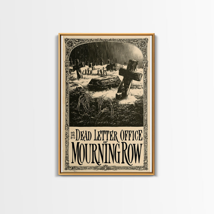 The Dead Letter Office Of Mourning Row, English Language Horror Movie Poster, Decadent Line Art, Gothic Cinema Wall Art