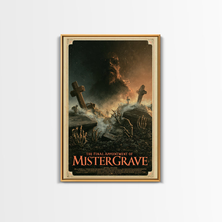 The Final Appointment Of Mister Grave, English Language Horror Movie Poster, Gothic Nightmare Art, Classic Monster Poster