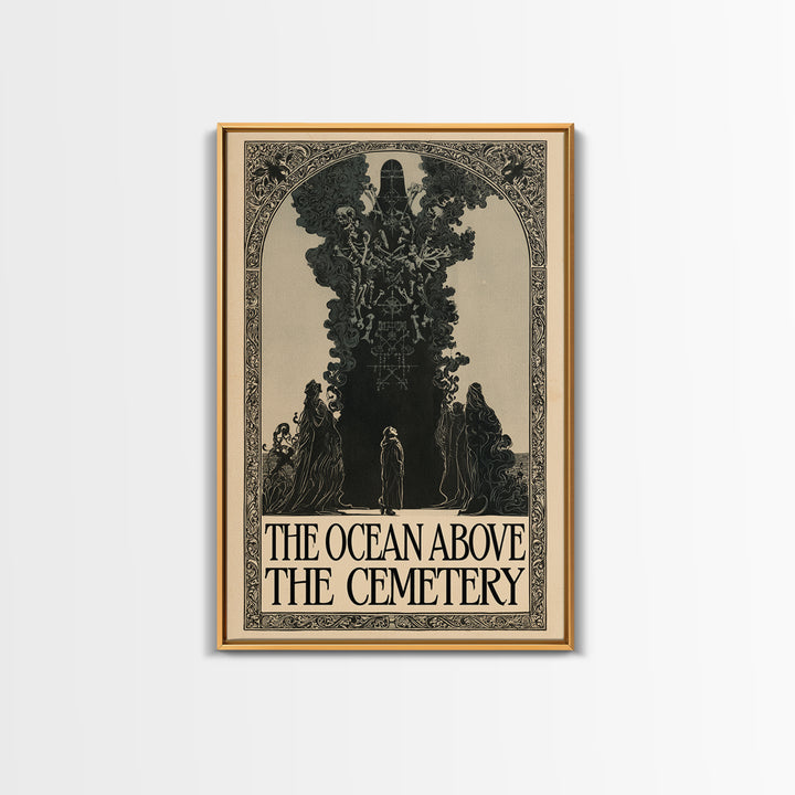 The Ocean Above The Cemetery, English Language Horror Movie Poster, Decadent Line Art, Classic Monster Poster, Horror Wall Decor