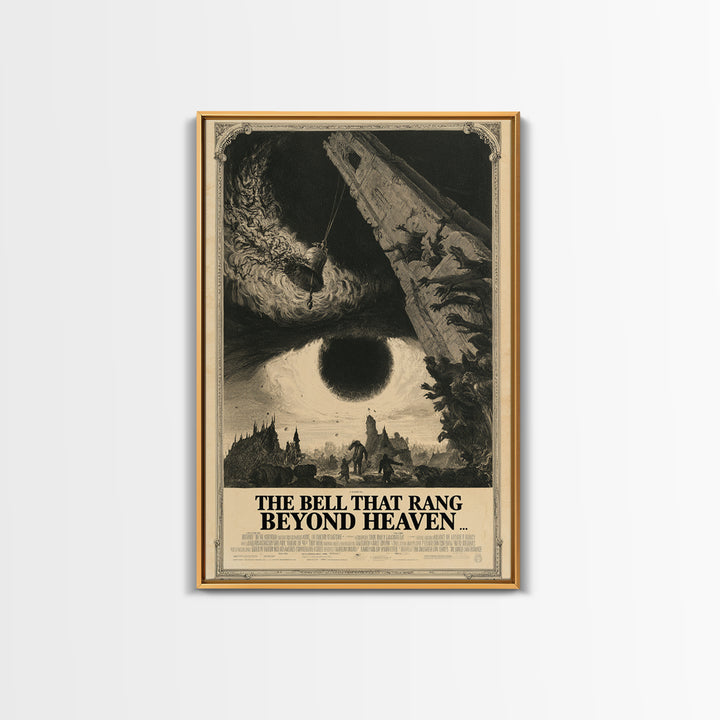 The Bell That Rang Beyond Heaven, English Language Horror Movie Poster, Gothic Engraving Art, Gothic Cinema Wall Art, Horror Wall Decor