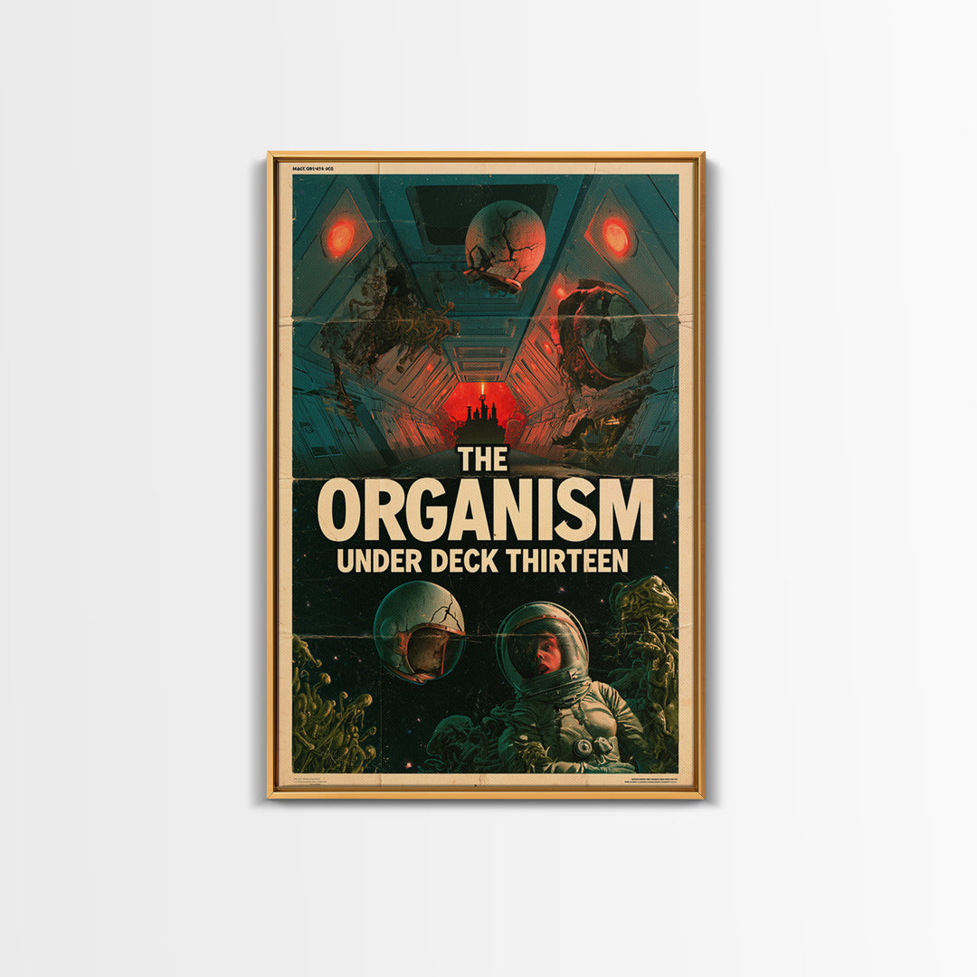 The Organism Under Deck Thirteen, English Language Horror Movie Poster, 1960s Horror Art, Cult Horror Poster, Canvas Print