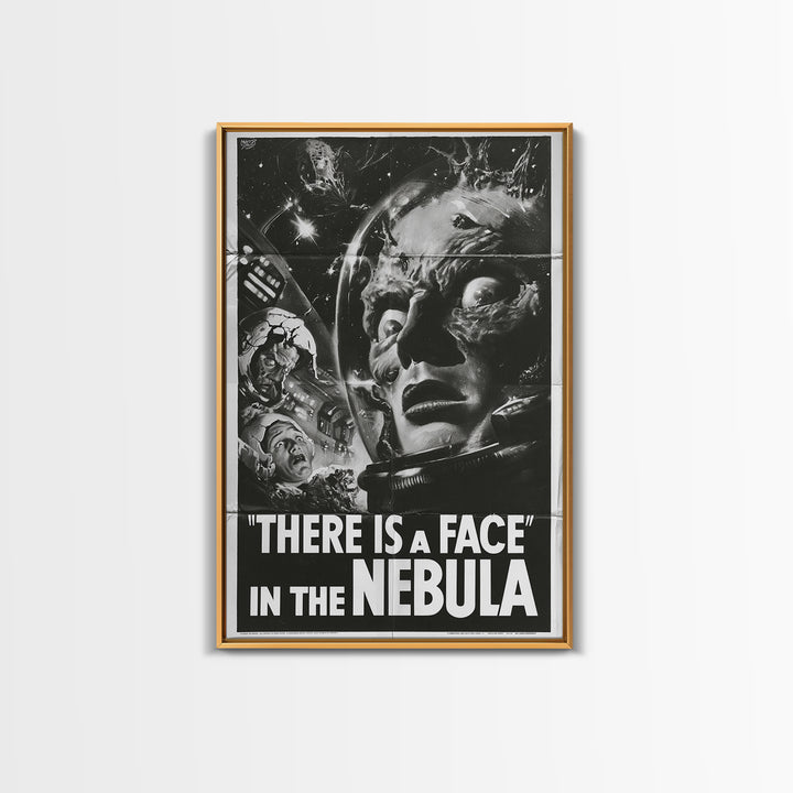 There Is A Face In The Nebula, English Language Horror Movie Poster, 1930s Horror Art, Classic Monster Poster, Canvas Print
