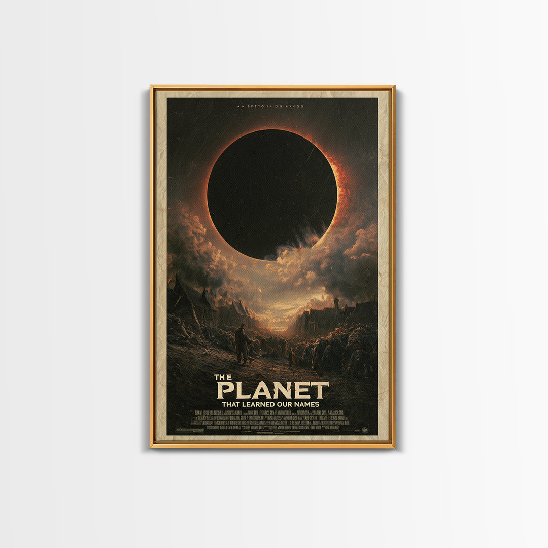 The Planet That Learned Our Names, English Language Horror Movie Poster, Dark Romantic Horror Art, Classic Monster Poster