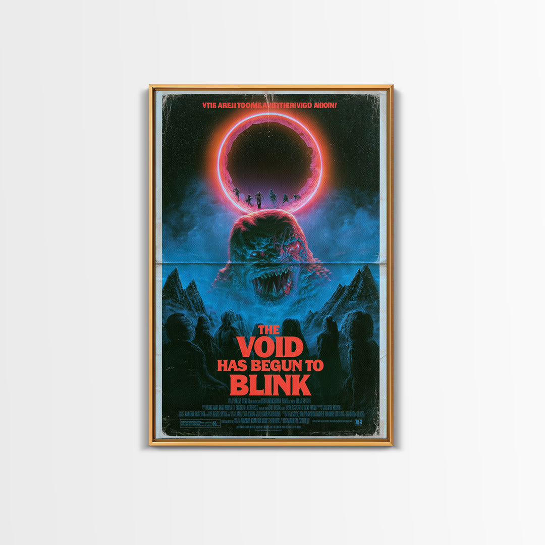 The Void Has Begun To Blink, English Language Horror Movie Poster, 1980s Vhs Nightmare Cover Inspired Art, Cult Horror Poster, Canvas Print