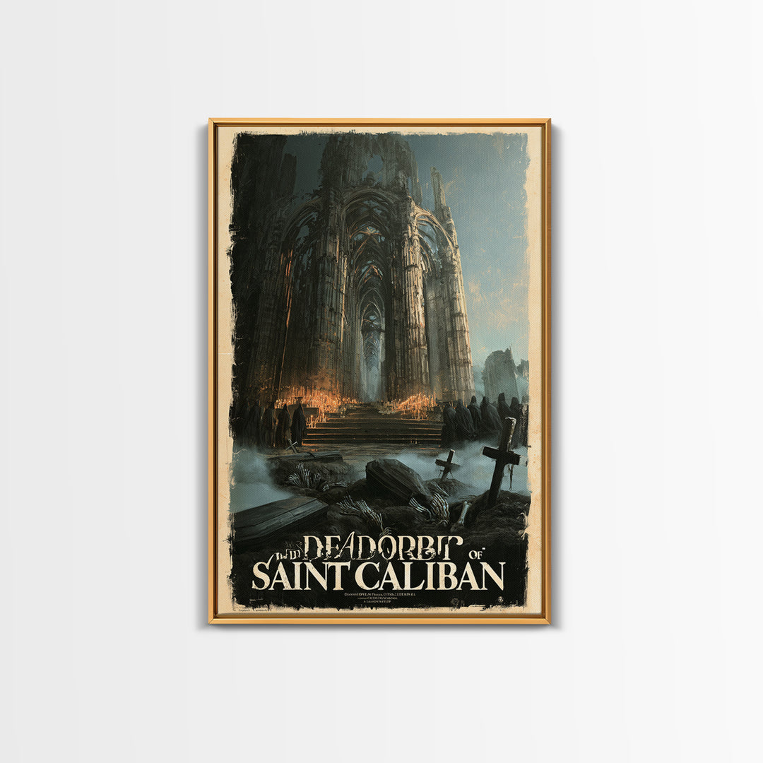 The Dead Orbit Of Saint Caliban, English Language Horror Movie Poster, Gothic Nightmare Art, Gothic Cinema Wall Art, Canvas Print