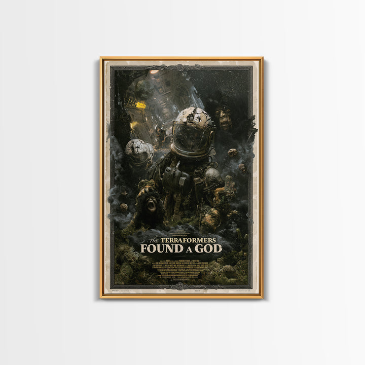 The Terraformers Found A God, English Language Horror Movie Poster, Dark Romantic Horror Art, Cult Horror Poster, Canvas Print