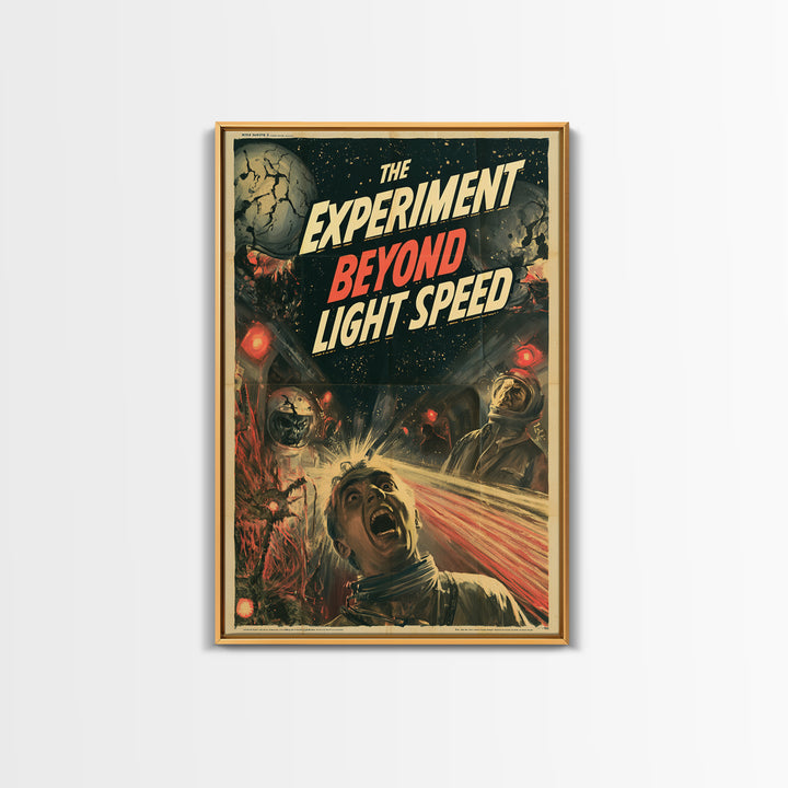 The Experiment Beyond Light Speed, English Language Horror Movie Poster, 1950s Creature-Feature One-Sheet Inspired Art, Cult Horror Poster