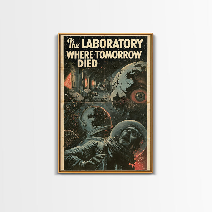 The Laboratory Where Tomorrow Died, English Language Horror Movie Poster, 1930s Horror Art, Gothic Cinema Wall Art, Canvas Print
