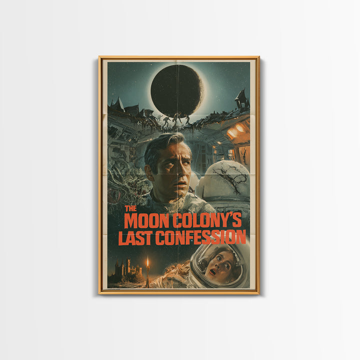 The Moon Colony'S Last Confession, English Language Horror Movie Poster, 1960s Horror Art, Cult Horror Poster, Canvas Print