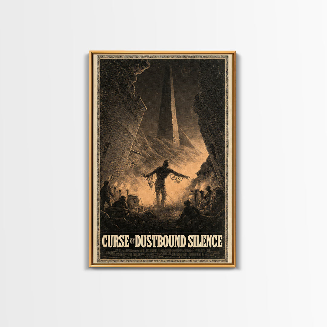 Curse Of Dustbound Silence, English Language Horror Movie Poster, Gothic Engraving Art, Gothic Cinema Wall Art, Canvas Print