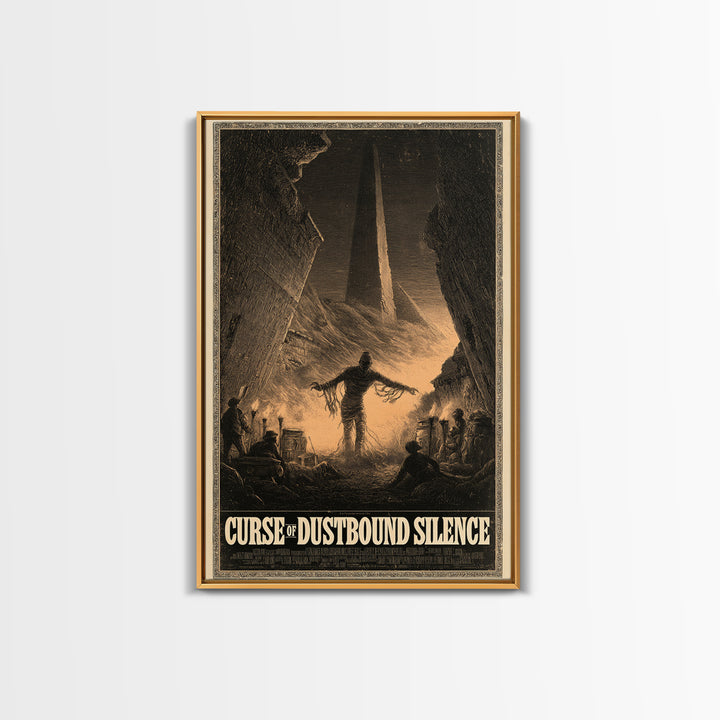 Curse Of Dustbound Silence, English Language Horror Movie Poster, Gothic Engraving Art, Gothic Cinema Wall Art, Canvas Print