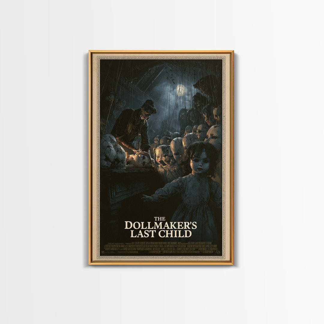 The Dollmaker'S Last Child, English Language Horror Movie Poster, Dark Romantic Horror Art, Retro Horror Movie Art, Canvas Print