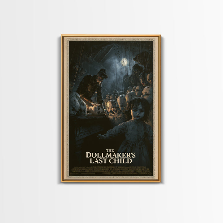 The Dollmaker'S Last Child, English Language Horror Movie Poster, Dark Romantic Horror Art, Retro Horror Movie Art, Canvas Print