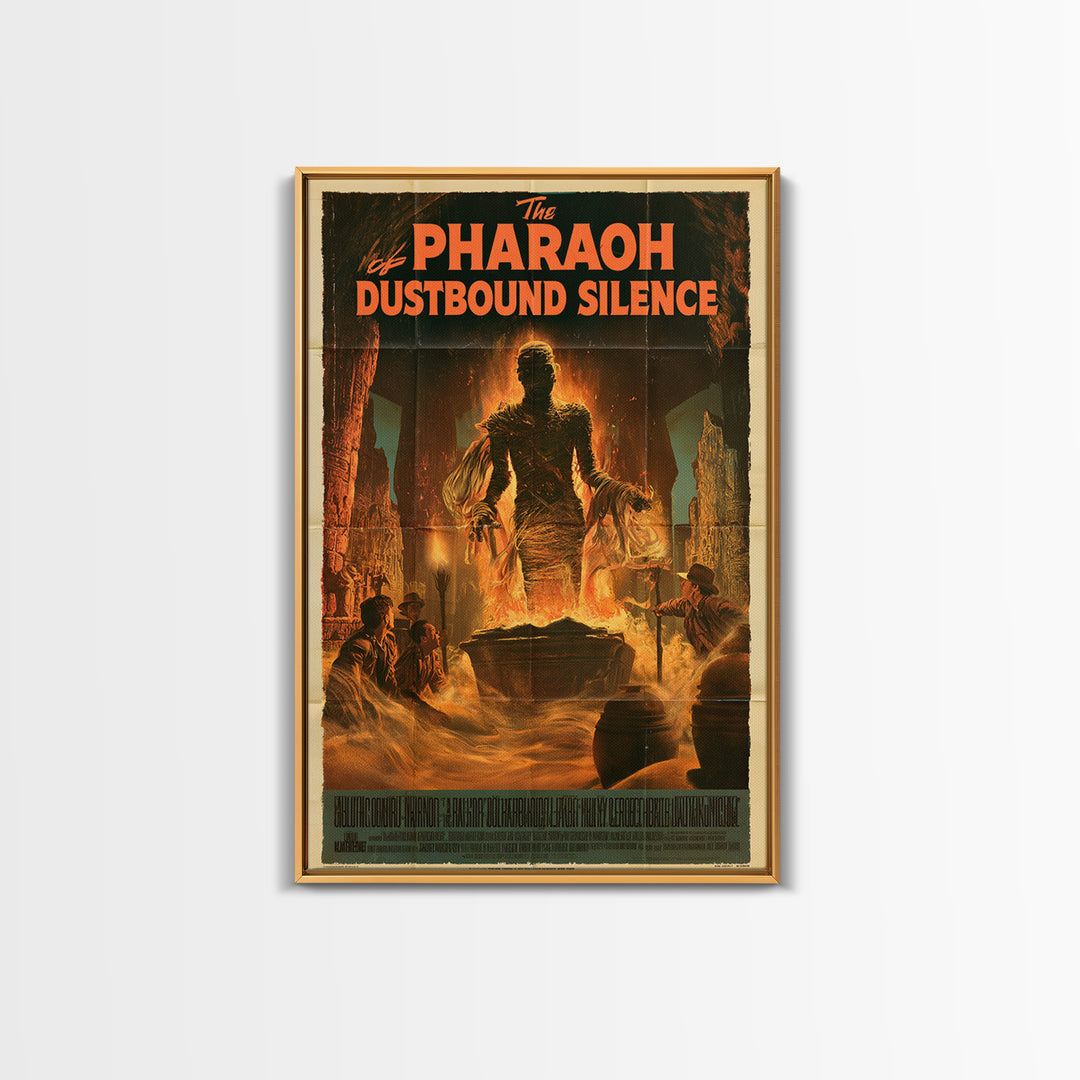 The Pharaoh Of Dustbound Silence, English Language Horror Movie Poster, 1950s Horror Art, Gothic Cinema Wall Art, Canvas Print