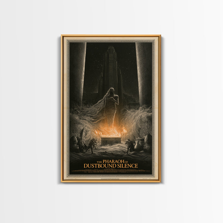 The Pharaoh Of Dustbound Silence, English Language Horror Movie Poster, Gothic Engraving Art, Classic Monster Poster, Horror Wall Decor