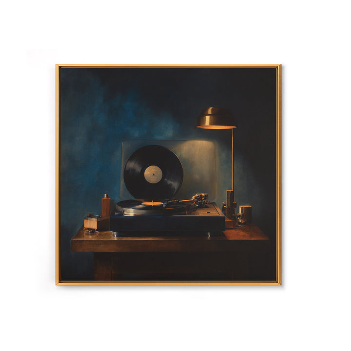 Vinyl Record and Turntable Still Life Canvas Print, Music Studio Art, Modern Wall Art, Studio Decor, Abstract Art, Rhythm, MSA-1x1-3