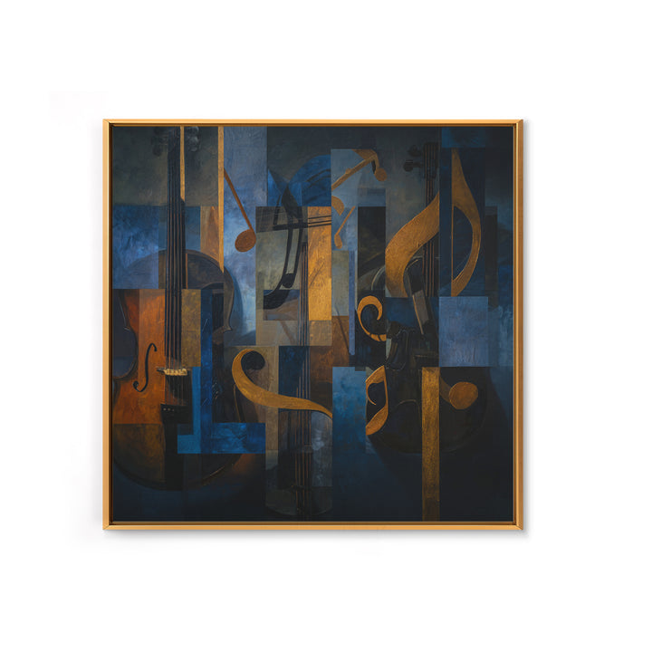Musical Notes as Abstract Floating Shapes Without Canvas Print, Music Studio Art, Custom Painting, Studio Decor, Abstract Art, MSA-1x1-36