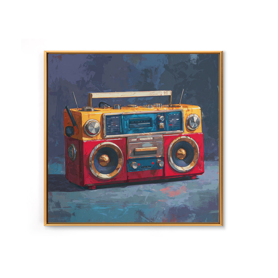 Hip Hop Boombox Framed Canvas Print, Music Studio Art, Gallery Decor, Studio Decor, Fine Art, Rhythm, Contemporary Art, MSA-1x1-41