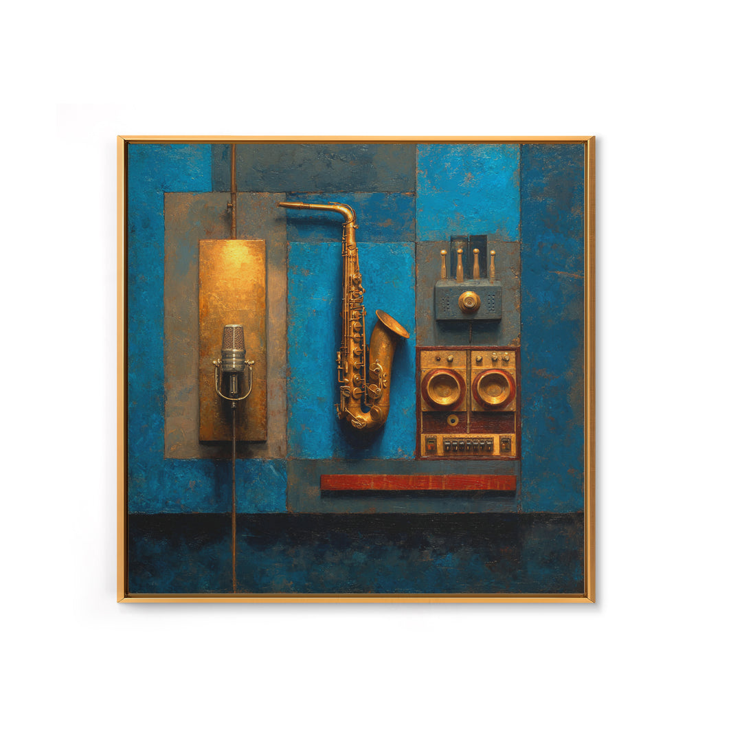 Soundproof Foam Pattern Transformed into Art Canvas Print, Music Studio Art, Commission Painting, Studio Decor, Rhythm, MSA-1x1-43