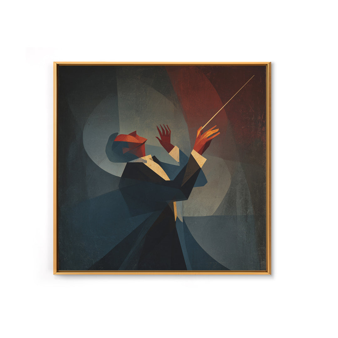 Orchestra Conductor Hands Framed Canvas Print, Music Studio Art, Scripture Wall Art, Studio Decor, Rhythm, Travel Wall Art, MSA-1x1-44