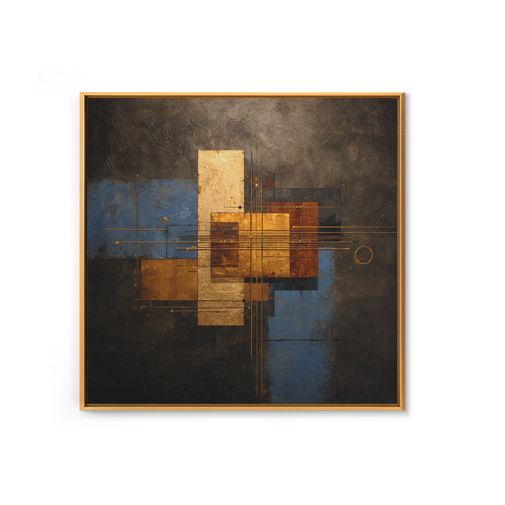 Abstract Rhythm Lines Like Painted Music Framed Canvas Print, Music Studio Art, Teen Room Decor, Studio Decor, Abstract Art, MSA-1x1-71