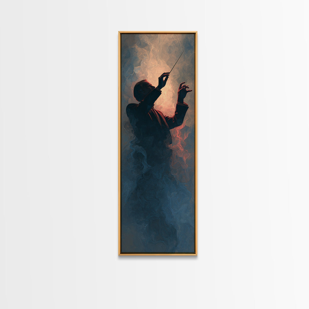 Orchestra Conductor Hands Canvas Print, Music Studio Art, Textured Painting, Studio Decor, Fine Art, Rhythm, Custom Painting, MSA-1x3-32