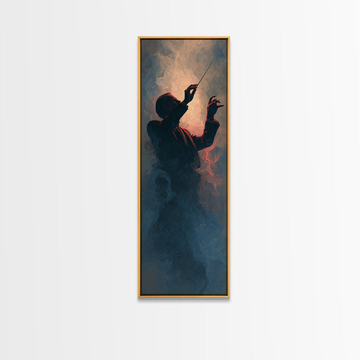 Orchestra Conductor Hands Canvas Print, Music Studio Art, Textured Painting, Studio Decor, Fine Art, Rhythm, Custom Painting, MSA-1x3-32