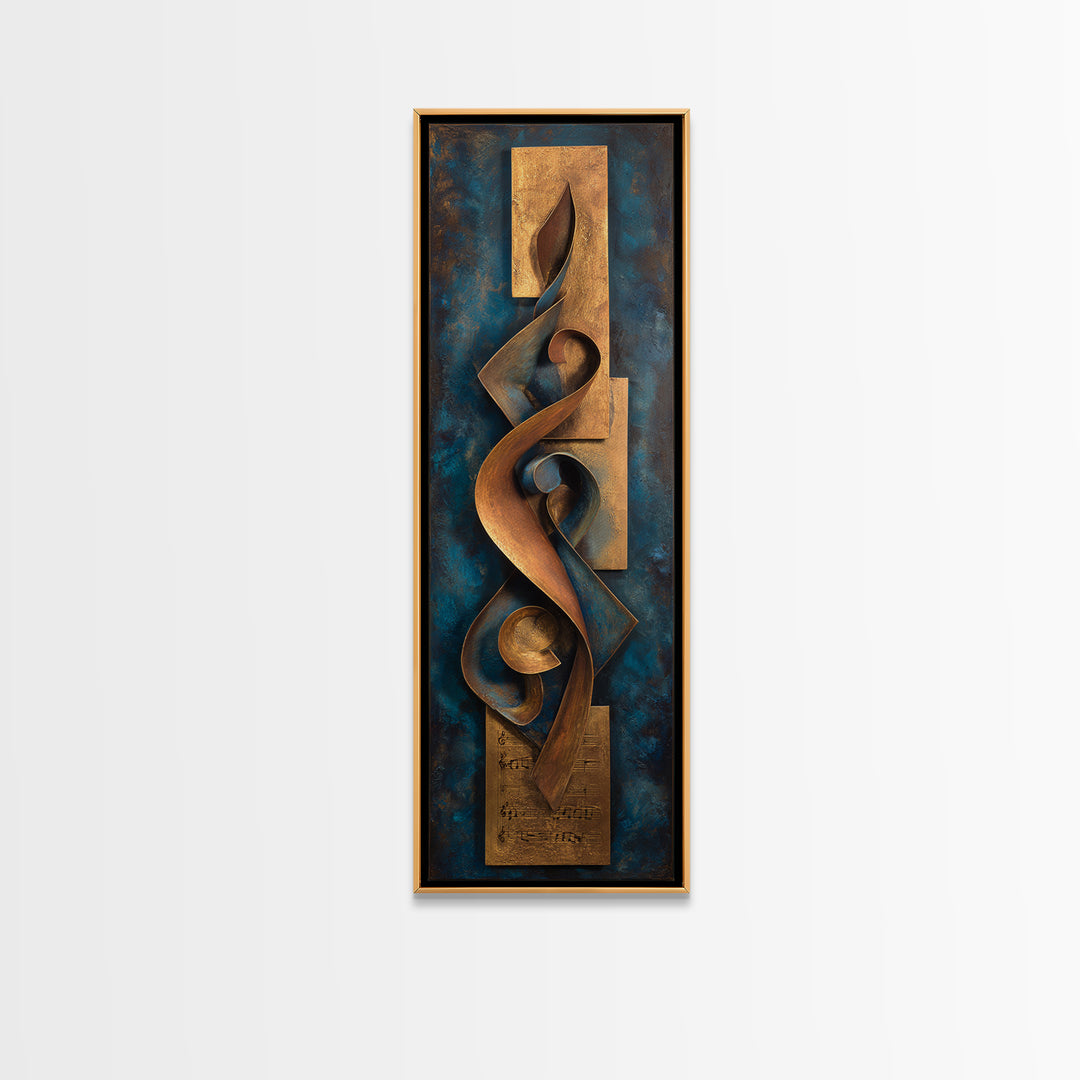 Musical Notes as Abstract Floating Shapes Without Canvas Print, Music Studio Art, Music Poster, Studio Decor, Abstract Art, MSA-1x3-72