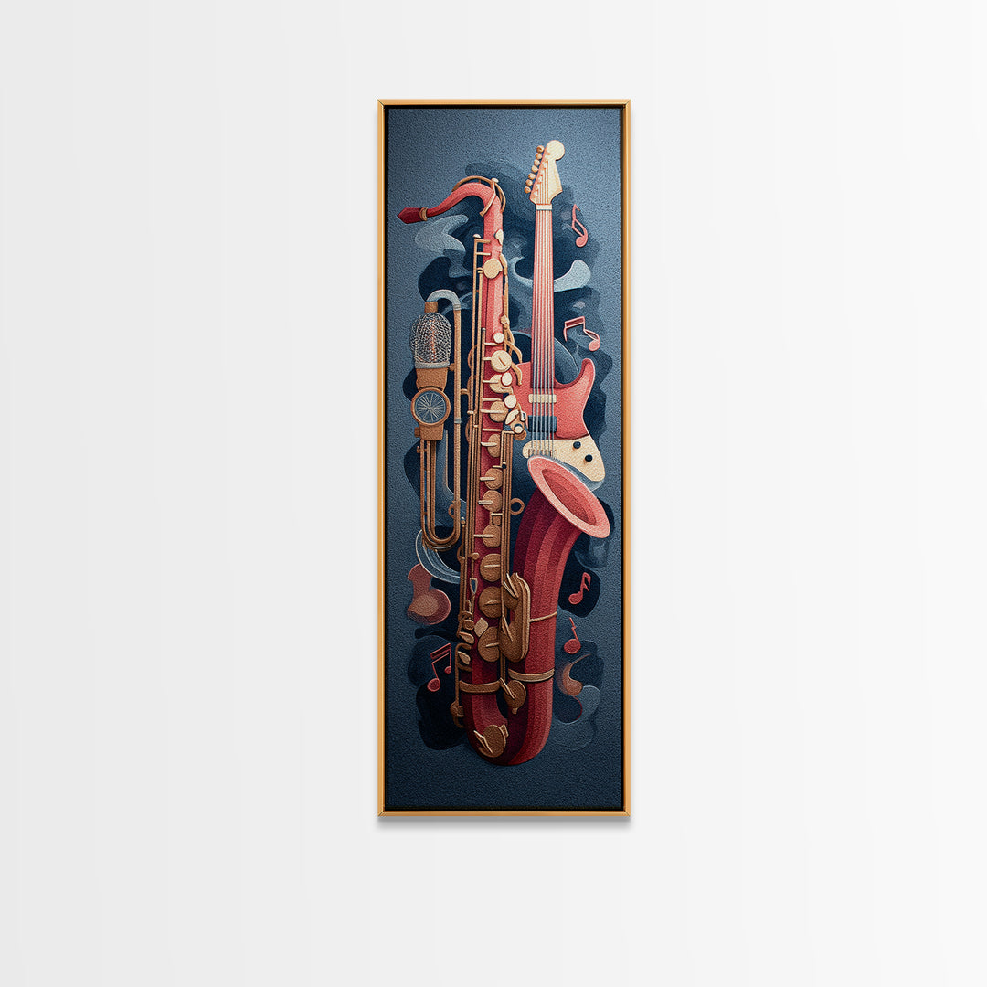 Soundproof Foam Pattern Transformed into Art Framed Canvas Print, Music Studio Art, Painting from Photo, Studio Decor, Rhythm, MSA-1x3-79