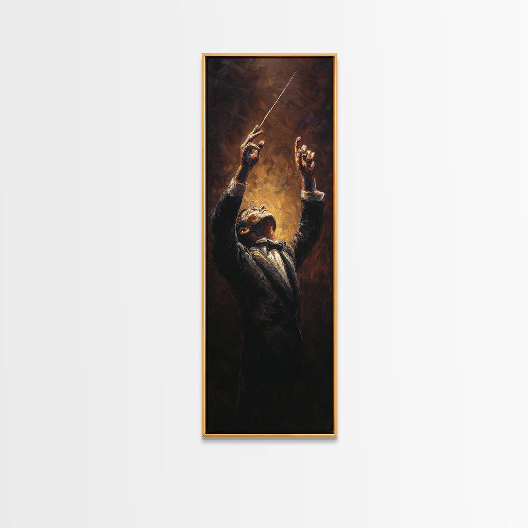 Orchestra Conductor Hands Framed Canvas Print, Music Studio Art, Music Wall Art, Studio Decor, Rhythm, Teen Room Decor, MSA-1x3-80