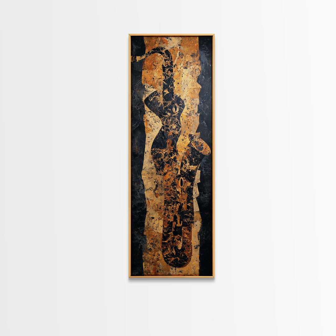 Abstract Rhythm Lines Like Painted Music Framed Canvas Print, Music Studio Art, Music Posters, Studio Decor, Abstract Art, MSA-1x3-83