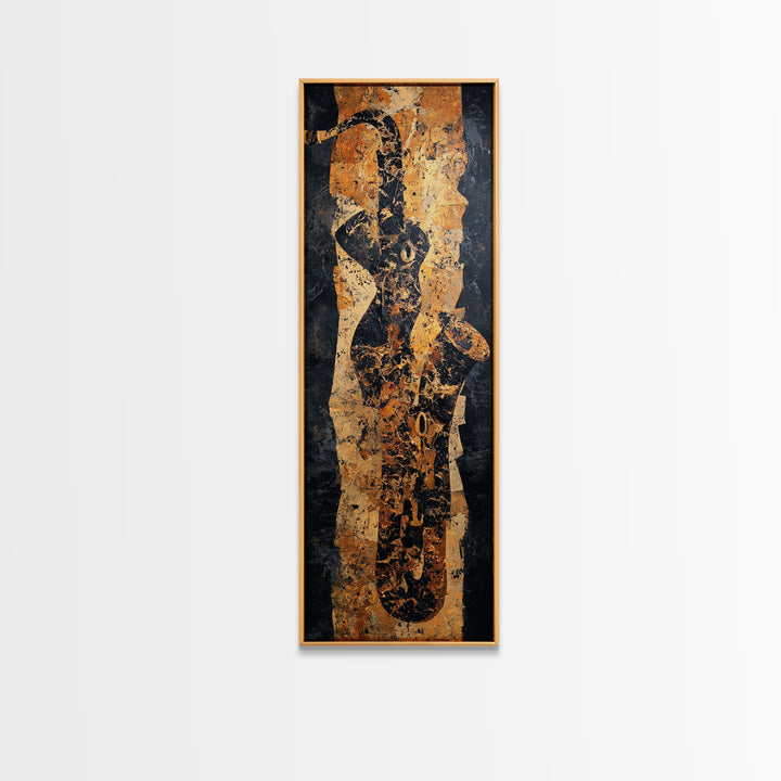 Abstract Rhythm Lines Like Painted Music Framed Canvas Print, Music Studio Art, Music Posters, Studio Decor, Abstract Art, MSA-1x3-83