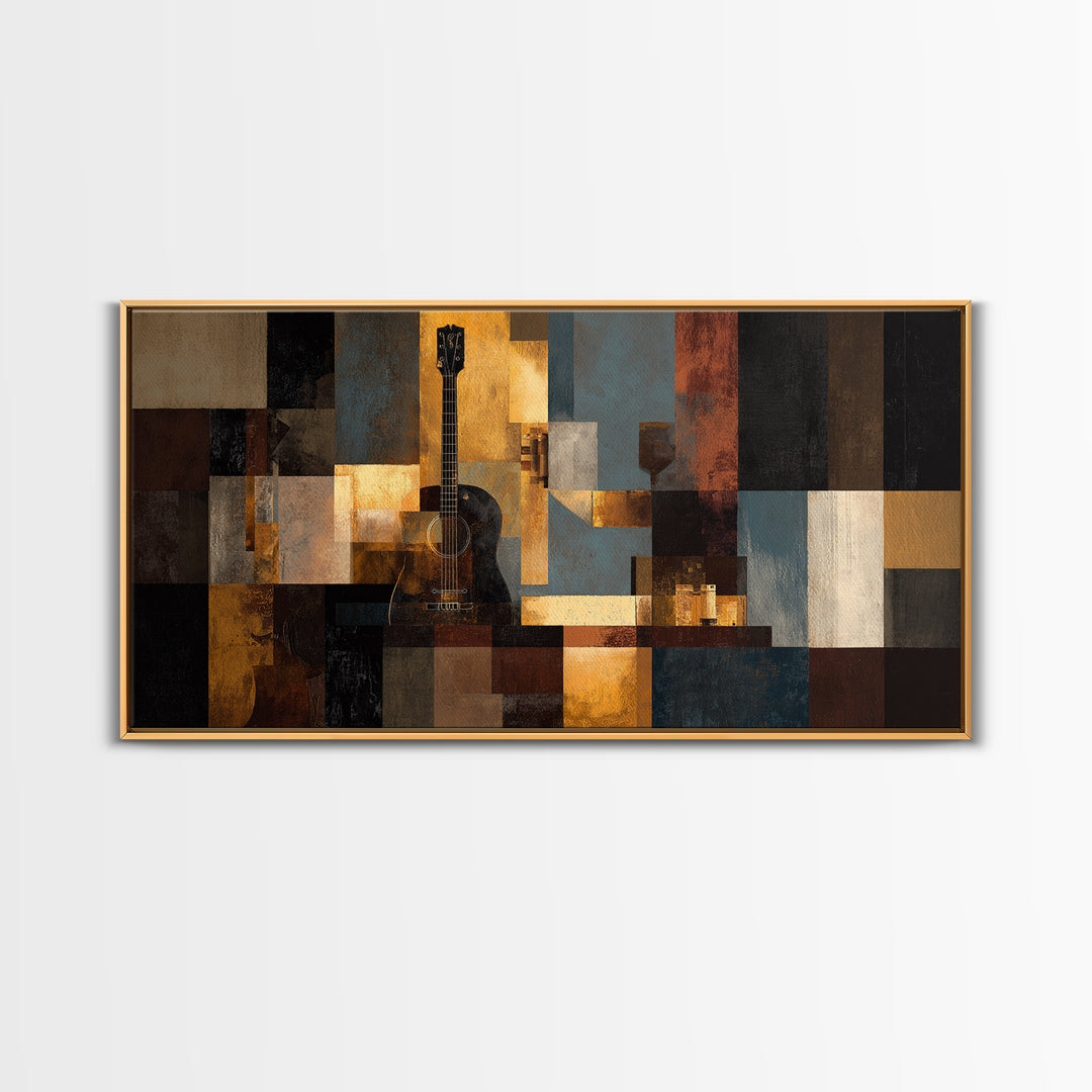 Album Cover Abstract Grid Framed Canvas Print, Music Studio Art, Fine Art Print, Studio Decor, Abstract Art, Rhythm, Wall Decor, MSA-2x1-14