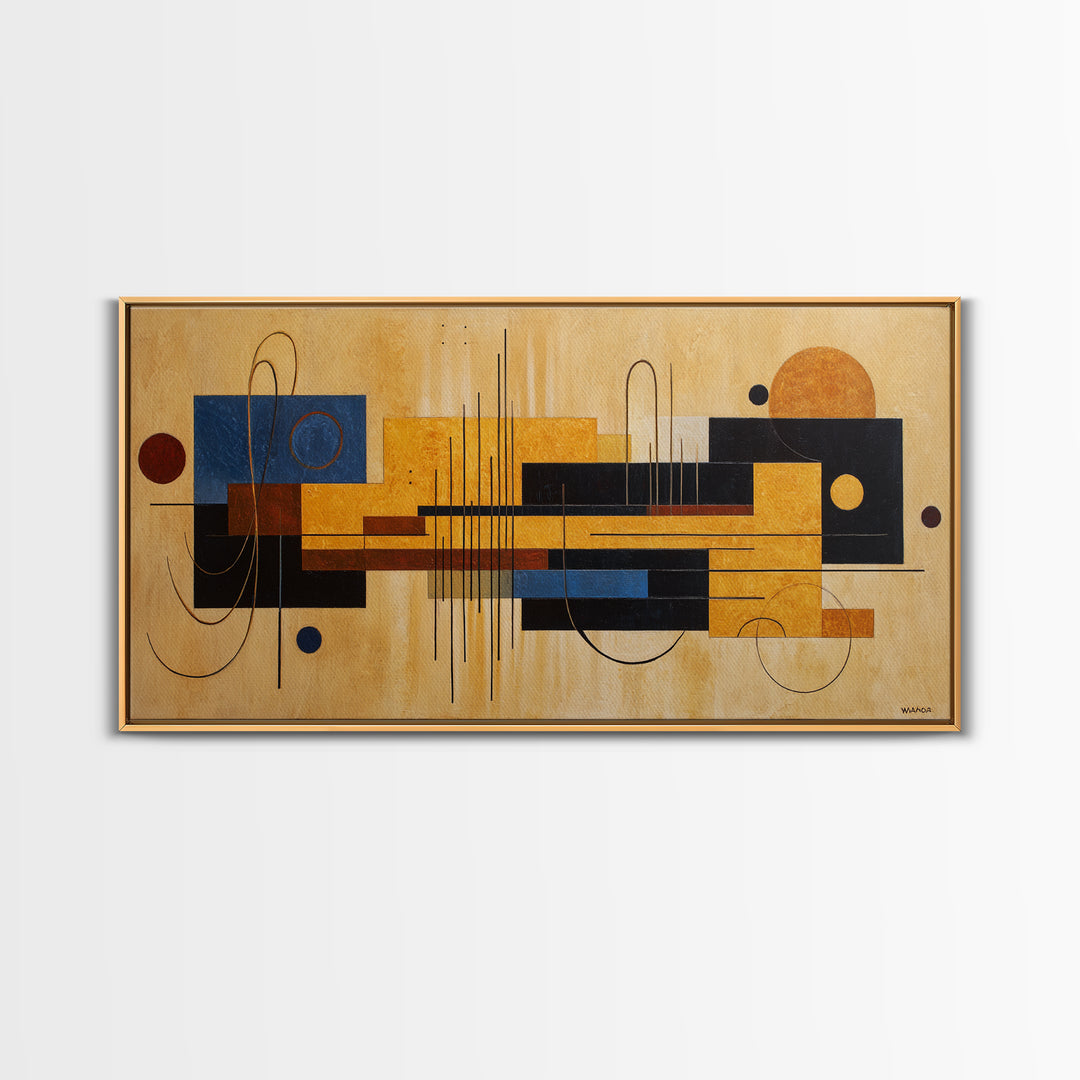 Album Cover Abstract Grid Framed Canvas Print, Music Studio Art, Home Decor, Studio Decor, Abstract Art, Rhythm, Music Wall Art, MSA-2x1-86