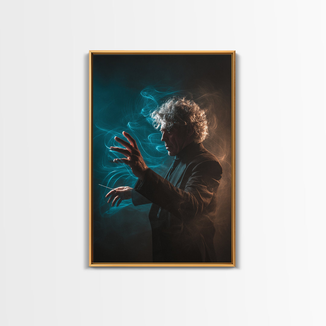 Orchestra Conductor Hands Framed Canvas Print, Music Studio Art, Art Print, Studio Decor, Fine Art, Rhythm, Digital Wall Art, MSA-2x3-100
