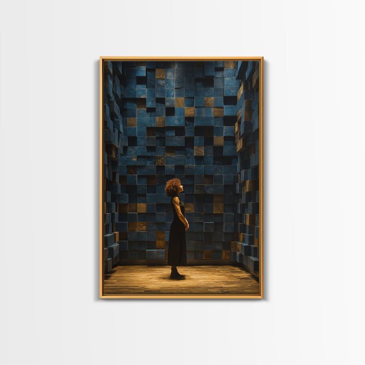 Soundproof Foam Pattern Transformed into Art Framed Canvas Print, Music Studio Art, Music Lover Gift, Studio Decor, Rhythm, MSA-2x3-3