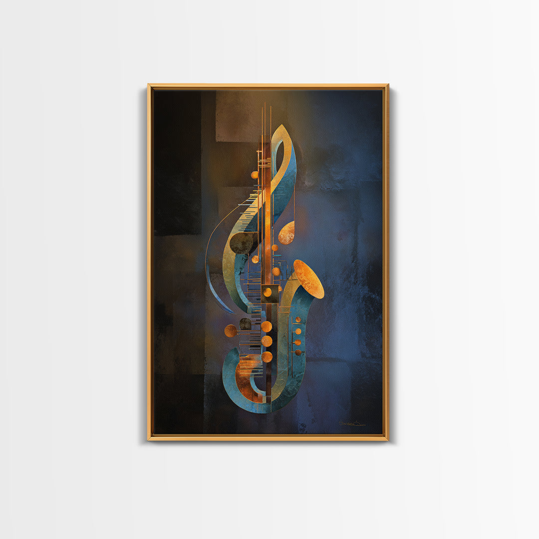 Musical Notes as Abstract Floating Shapes Without Canvas Print, Music Studio Art, Gifts for Musicians, Studio Decor, Rhythm, MSA-2x3-44