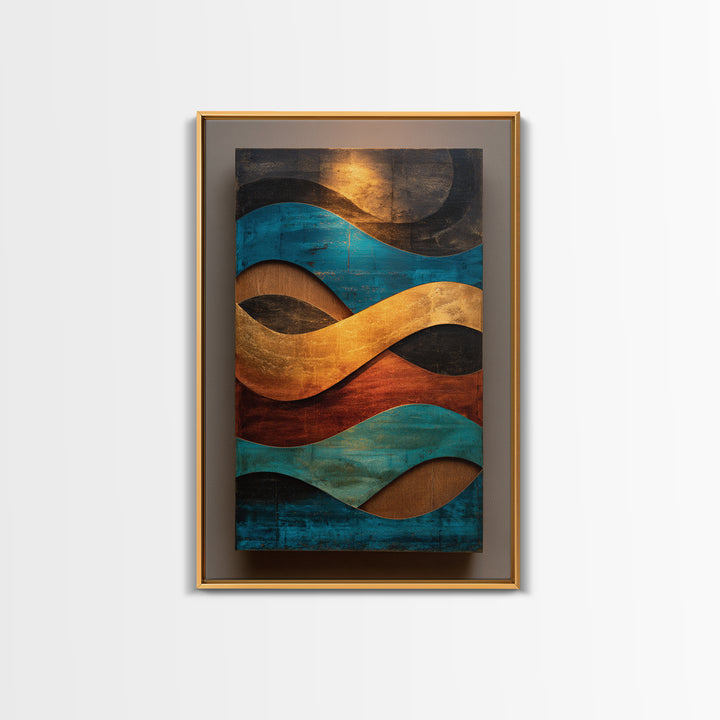 Abstract Sound Wave Framed Canvas Print, Music Studio Art, Wall Art, Studio Decor, Abstract Art, Rhythm, Trendy Wall Art, MSA-2x3-60