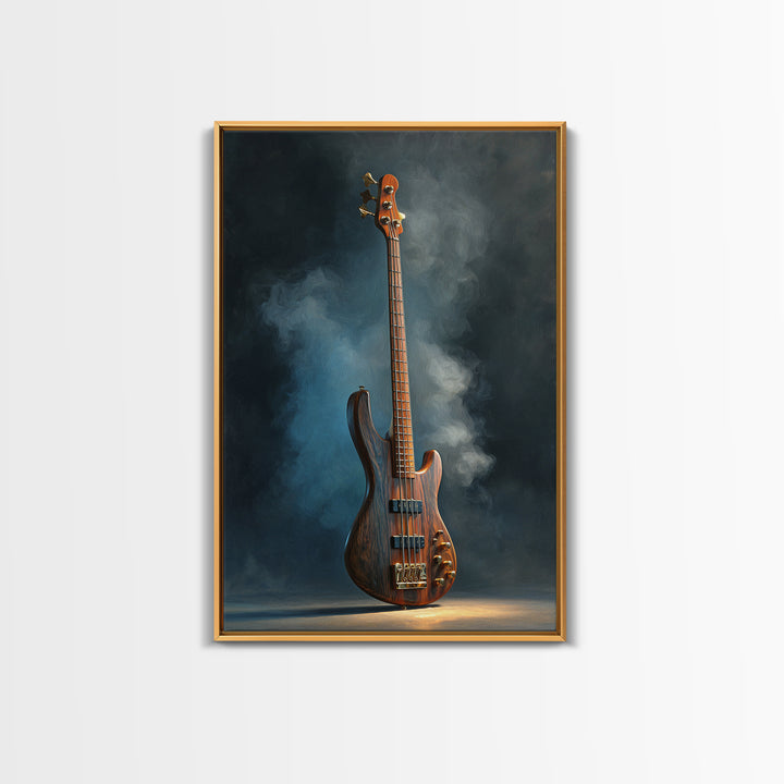 Bass Guitar Closeup Framed Canvas Print, Music Studio Art, Scripture Wall Art, Studio Decor, Fine Art, Rhythm, Travel Wall Art, MSA-2x3-69