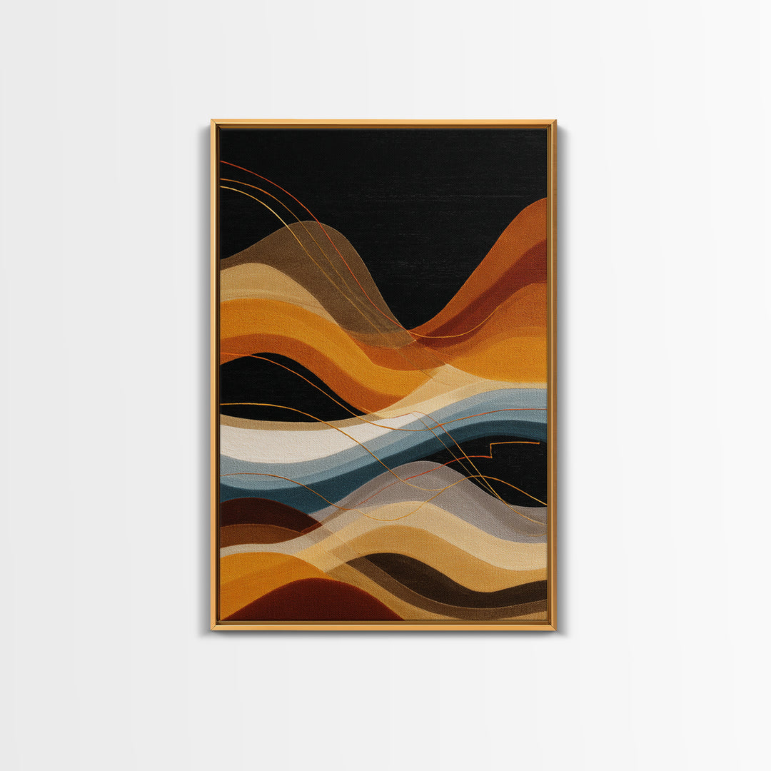 Abstract Sound Wave Framed Canvas Print, Music Studio Art, Travel Wall Art, Studio Decor, Abstract Art, Rhythm, Boho Decor, MSA-2x3-84