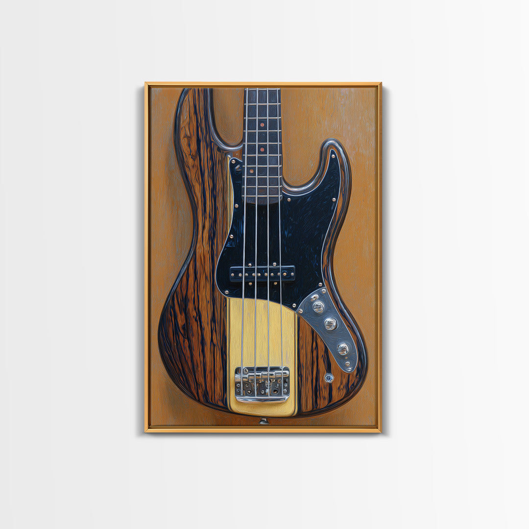 Bass Guitar Closeup Framed Canvas Print, Music Studio Art, Scripture Wall Art, Studio Decor, Fine Art, Rhythm, Travel Wall Art, MSA-2x3-93