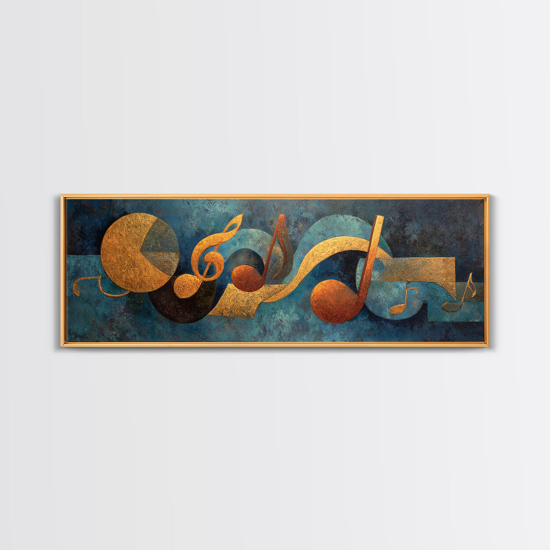 Musical Notes as Abstract Floating Shapes Without Canvas Print, Music Studio Art, Music Lover Gift, Studio Decor, Rhythm, MSA-3x1-28