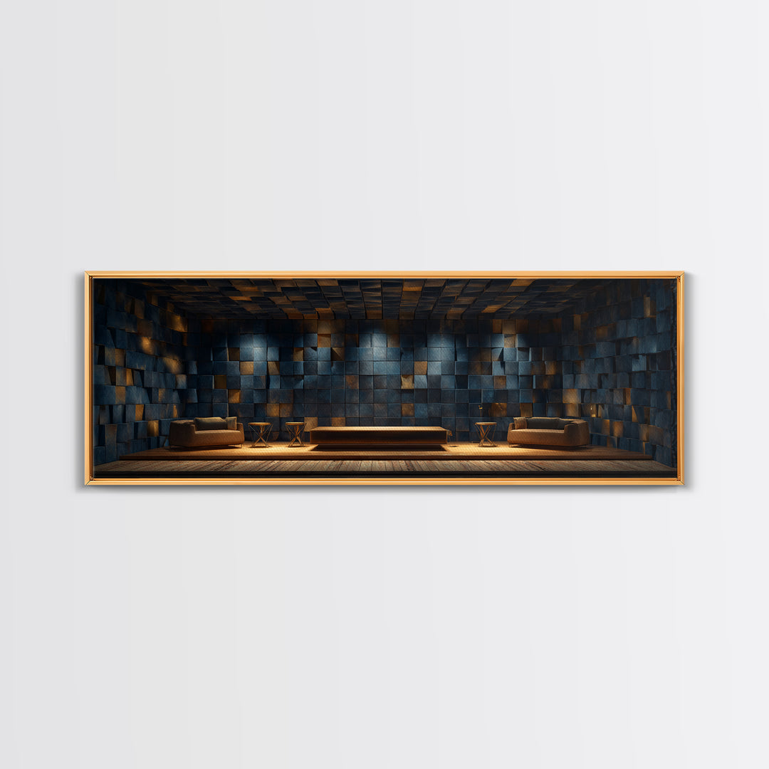 Soundproof Foam Pattern Transformed into Art Framed Canvas Print, Music Studio Art, Wall Art, Studio Decor, Fine Art, Rhythm, MSA-3x1-59