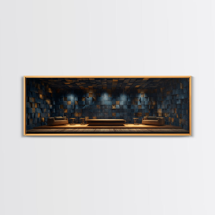 Soundproof Foam Pattern Transformed into Art Framed Canvas Print, Music Studio Art, Wall Art, Studio Decor, Fine Art, Rhythm, MSA-3x1-59